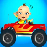 baby monster truck game cars android application logo